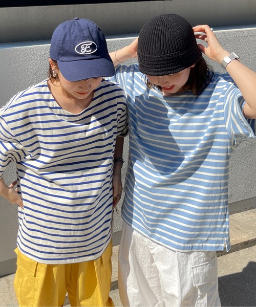 CPCM（シーピーシーエム）の「ボートネックボーダーT（Tシャツ/カットソー・メンズ・ホワイト/サックスブルー/グリーン・MEDIUM/LARGE）」の4枚目の写真