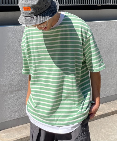CPCM（シーピーシーエム）の「ボートネックボーダーT（Tシャツ/カットソー・メンズ・ホワイト/サックスブルー/グリーン・MEDIUM/LARGE）」の21枚目の写真