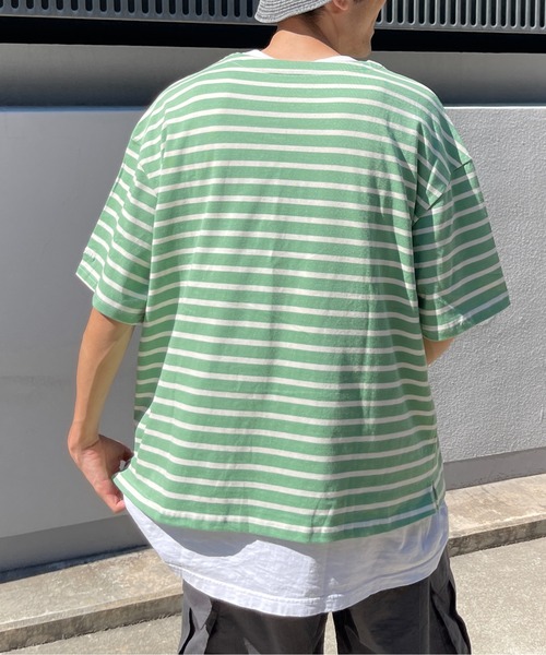CPCM（シーピーシーエム）の「ボートネックボーダーT（Tシャツ/カットソー・メンズ・ホワイト/サックスブルー/グリーン・MEDIUM/LARGE）」の14枚目の写真