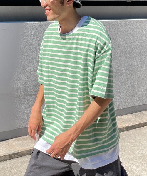 CPCM（シーピーシーエム）の「ボートネックボーダーT（Tシャツ/カットソー・メンズ・ホワイト/サックスブルー/グリーン・MEDIUM/LARGE）」の18枚目の写真