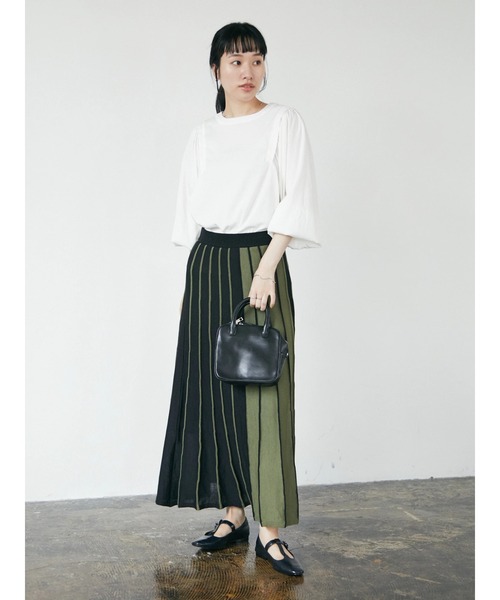 CRAFT STANDARD BOUTIQUE(クラフトスタンダードブティック)の「配色プリーツニットスカート *◆(スカート・レディース・ブラック/ブラウン・M/L)」の7枚目の写真