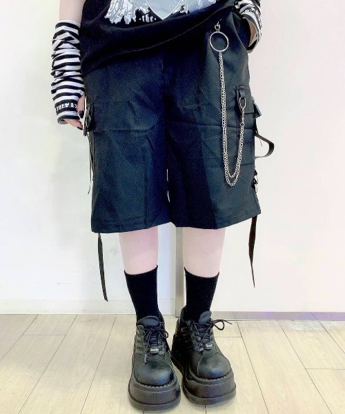 A'GEM/9 × .kom『NOVESSEL/ノベセル』チェーン付きショートカーゴパンツ（カーゴパンツ）｜NOVESSEL（ノベセル）