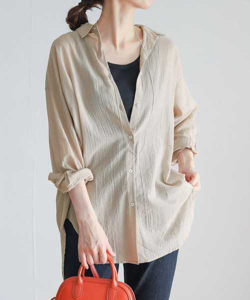 URBAN RESEARCH DOORS(アーバンリサーチドアーズ)の「ヨウリュウロングシャツ(シャツ/ブラウス・レディース・グレー/ベージュ系その他/チャコールグレー・MEDIUM)」の5枚目の写真