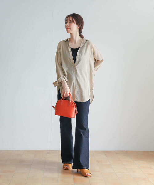 URBAN RESEARCH DOORS(アーバンリサーチドアーズ)の「ヨウリュウロングシャツ(シャツ/ブラウス・レディース・グレー/ベージュ系その他/チャコールグレー・MEDIUM)」の12枚目の写真