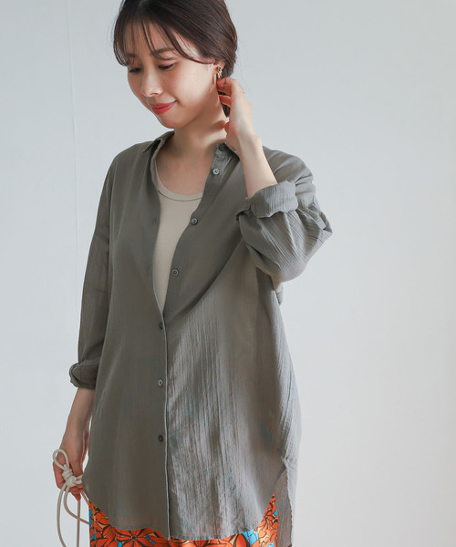 URBAN RESEARCH DOORS(アーバンリサーチドアーズ)の「ヨウリュウロングシャツ(シャツ/ブラウス・レディース・グレー/ベージュ系その他/チャコールグレー・MEDIUM)」の17枚目の写真