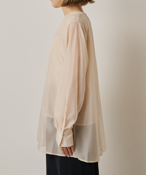 Omekashi（オメカシ）の「シアーレイヤードプルオーバー（シャツ/ブラウス・レディース・アイボリー/モカ/ブラック・FREE）」の6枚目の写真