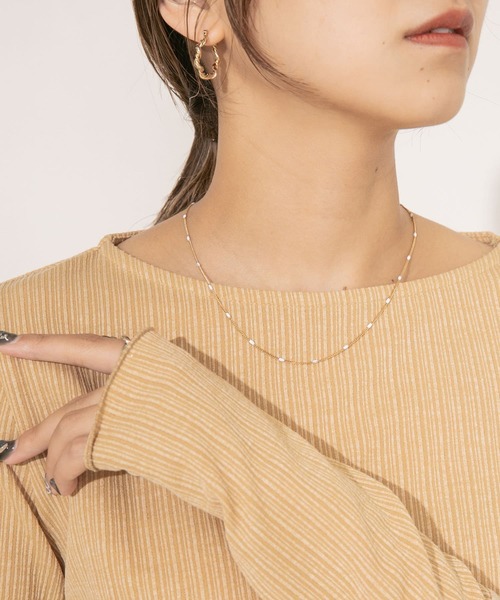 KBF（ケイビーエフ）の「カラーチェーンネックレス（ネックレス・レディース・ホワイト/グリーン系その他・ONE）」の2枚目の写真