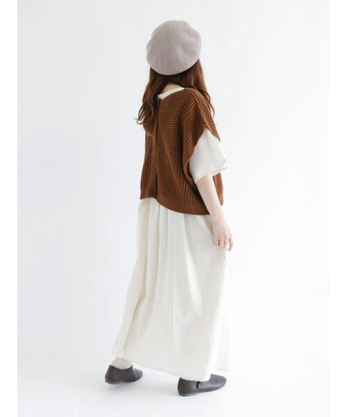 Samansa Mos2(サマンサ モスモス)の「前後着透かしニットベスト(ベスト・レディース・ブラック/ベージュ/ブラウン・フリ-)」の17枚目の写真