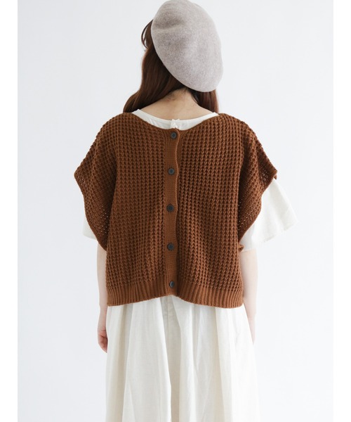 Samansa Mos2(サマンサ モスモス)の「前後着透かしニットベスト(ベスト・レディース・ブラック/ベージュ/ブラウン・フリ-)」の12枚目の写真