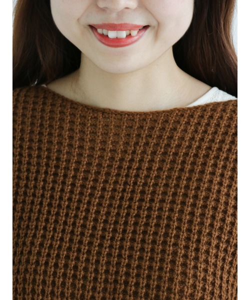 Samansa Mos2(サマンサ モスモス)の「前後着透かしニットベスト(ベスト・レディース・ブラック/ベージュ/ブラウン・フリ-)」の14枚目の写真