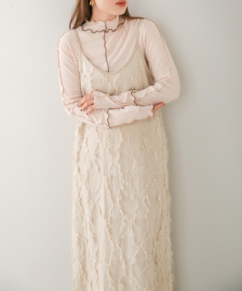 Bab（バブ）の「2WAY配色メロウハイネックトップス（Tシャツ/カットソー・レディース・ライトグレー/アイボリー/ブラック/ブラウン/イエロー/キャメル・FREE）」の9枚目の写真