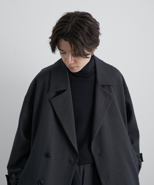 JUNRED(ジュンレッド)の「ライナー付きオーバートレンチコート(トレンチコート・メンズ・チャコールグレー/ネイビー/グリーン・S/M/L)」の4枚目の写真
