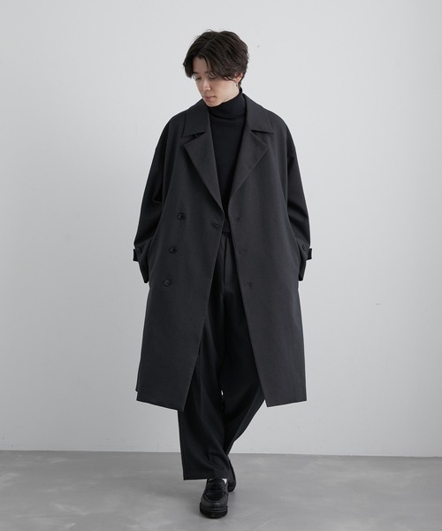 JUNRED(ジュンレッド)の「ライナー付きオーバートレンチコート(トレンチコート・メンズ・チャコールグレー/ネイビー/グリーン・S/M/L)」の5枚目の写真