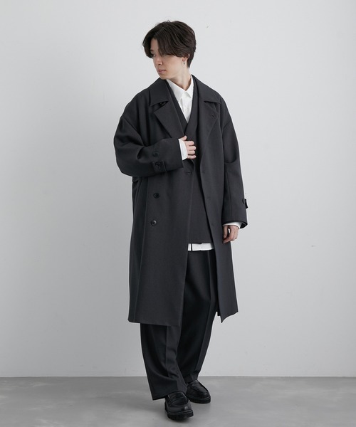 JUNRED(ジュンレッド)の「ライナー付きオーバートレンチコート(トレンチコート・メンズ・チャコールグレー/ネイビー/グリーン・S/M/L)」の15枚目の写真