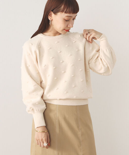 BEAMS HEART(ビームスハート)の「BEAMS HEART / ポップコーン ジャカードニット(ニット/セーター・レディース・グリーン/アイボリー/レッド系その他・FREE)」の14枚目の写真