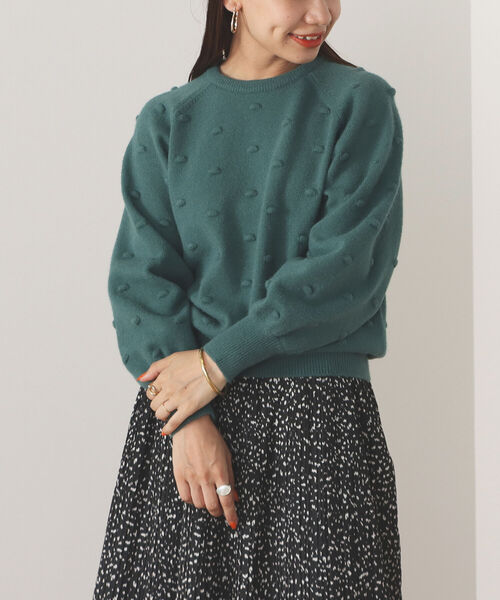 BEAMS HEART(ビームスハート)の「BEAMS HEART / ポップコーン ジャカードニット(ニット/セーター・レディース・グリーン/アイボリー/レッド系その他・FREE)」の22枚目の写真