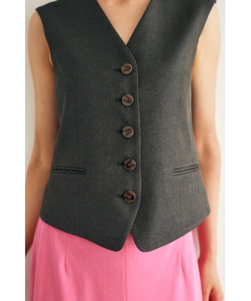 M_(エムアンダーバー)の「【M_】BACK SLIT ベスト(ベスト・レディース・グレー/ブラック・FREE)」の3枚目の写真