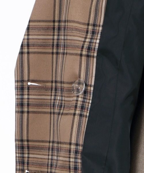 axes femme POETIQUE（アクシーズファムポエティック）の「チェック×別珍ロングジャケット（テーラードジャケット・レディース・ネイビー/ブラウン/グレー・MEDIUM）」の12枚目の写真