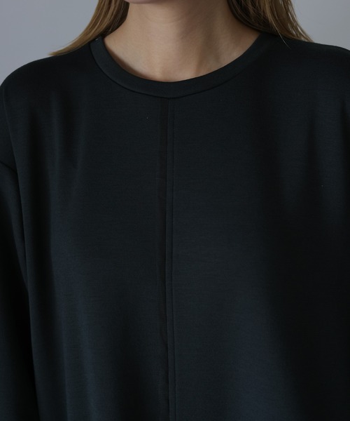 HERENCIA(ヘレンチア)の「フロント&バックチュール ロングスリーブ デザイン ワンピース(ドレス・レディース・ダークカーキ/ブラック・MEDIUM/LARGE)」の5枚目の写真