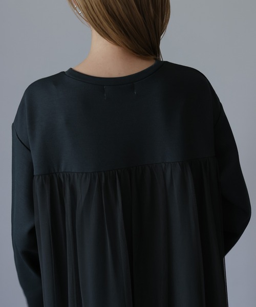 HERENCIA(ヘレンチア)の「フロント&バックチュール ロングスリーブ デザイン ワンピース(ドレス・レディース・ダークカーキ/ブラック・MEDIUM/LARGE)」の9枚目の写真