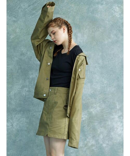 ENVYM（アンビー）の「ENVYM.ツイルスカート（スカート・レディース・ブラック/カーキ・M/S）」の4枚目の写真