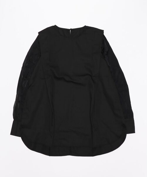 STYLEBLOCK（スタイルブロック）の「ツイル×ポプリンドッキングブラウス（シャツ/ブラウス・レディース・モカ/ダークグリーン/ブラック/ホワイト/ブルー系その他・M）」の3枚目の写真