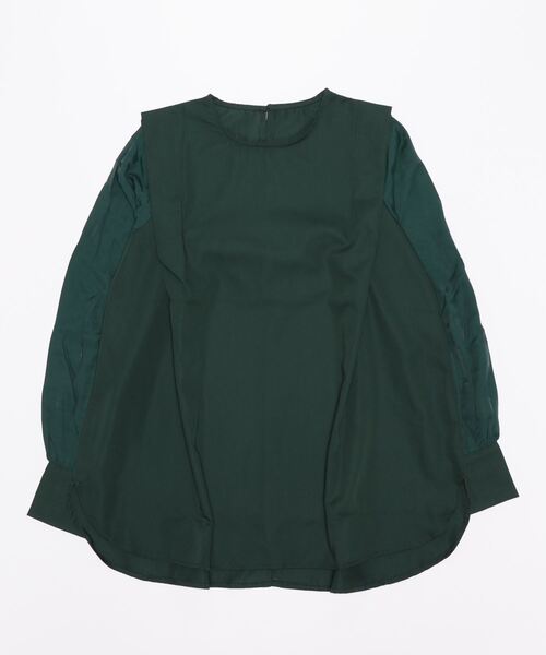 STYLEBLOCK（スタイルブロック）の「ツイル×ポプリンドッキングブラウス（シャツ/ブラウス・レディース・モカ/ダークグリーン/ブラック/ホワイト/ブルー系その他・M）」の10枚目の写真