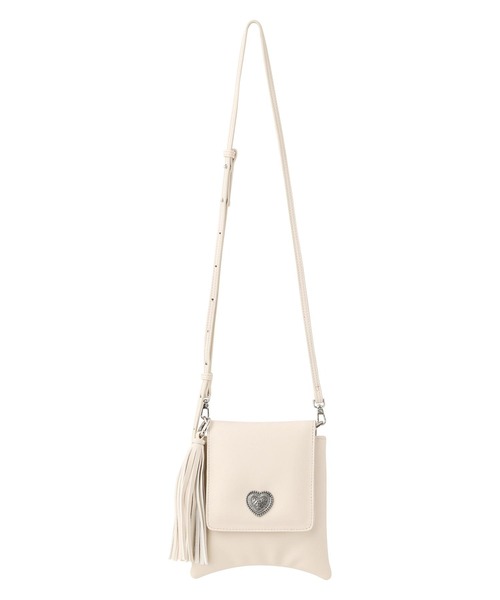 MILKFED.（ミルクフェド）の「HEART PLATE SHOULDER BAG（ショルダーバッグ・レディース・ライトブルー/ブラック/ホワイト・ONE SIZE）」の6枚目の写真