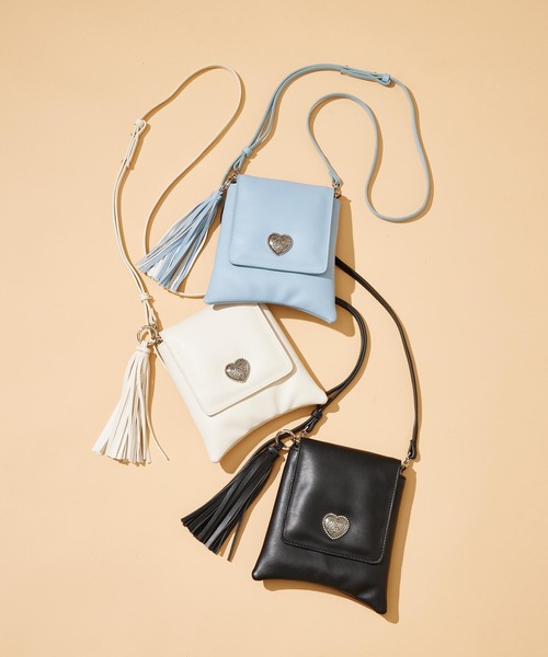 MILKFED.（ミルクフェド）の「HEART PLATE SHOULDER BAG（ショルダーバッグ・レディース・ライトブルー/ブラック/ホワイト・ONE SIZE）」の11枚目の写真