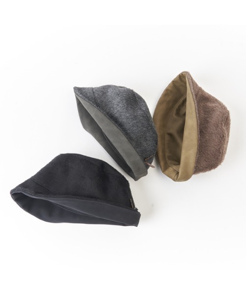 SUBLIME（サブライム）の「【SUBLIME/サブライム】BRUSHED FUR-PU R/HAT 両表ハット（ハット・レディース・ベージュ/ブラック・FREE）」の15枚目の写真