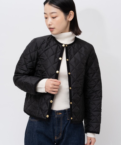 Traditional Weatherwear(トラディショナルウェザーウェア)の「・Traditional Weatherwear /トラディショナル ウェザーウエアノーカラー キルティング ジャケット ARKLEY SEM(テーラードジャケット・レディース・ブラック・M/L)」の15枚目の写真