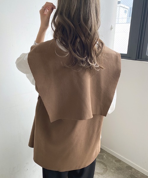 Futier land（フューティアランド）の「セーラーカラーニットジレ（ベスト・レディース・ブラック/アイボリー/ブラウン・FREE）」の20枚目の写真