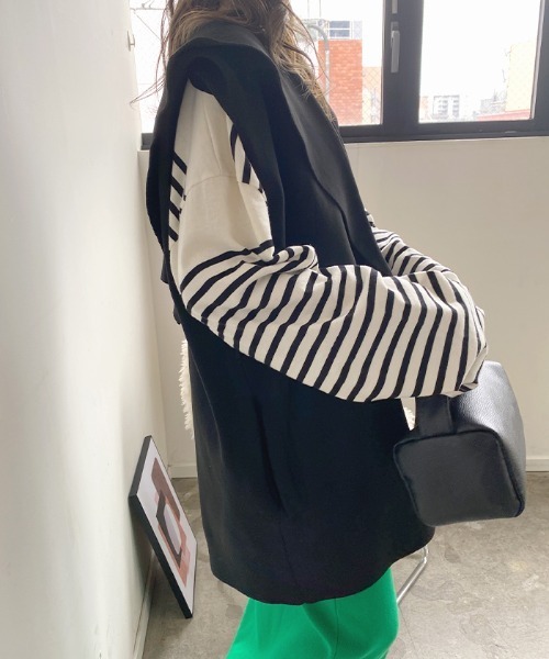 Futier land（フューティアランド）の「セーラーカラーニットジレ（ベスト・レディース・ブラック/アイボリー/ブラウン・FREE）」の5枚目の写真