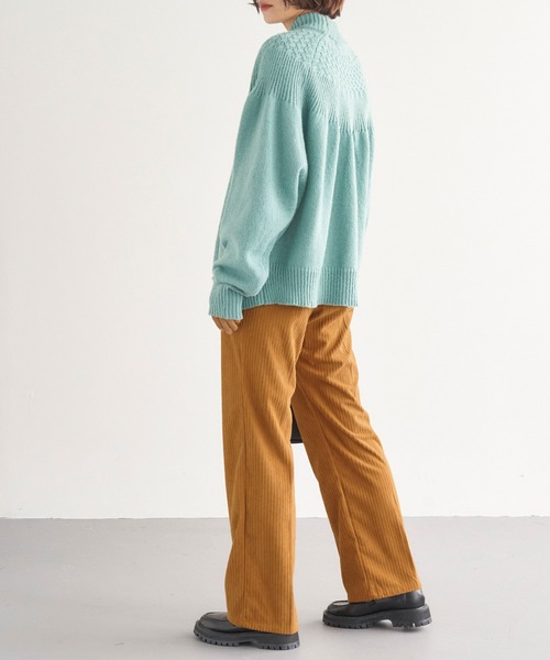 Chaco closet（チャコ クローゼット）の「コーデュロイ2タックワイドストレートパンツ（その他パンツ・レディース・グリーン/ブラウン/チャコール/アイボリー/ブルー・S/M）」の17枚目の写真