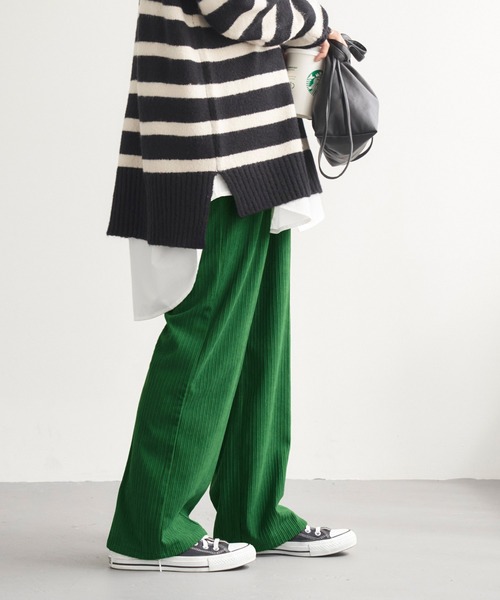 Chaco closet（チャコ クローゼット）の「コーデュロイ2タックワイドストレートパンツ（その他パンツ・レディース・グリーン/ブラウン/チャコール/アイボリー/ブルー・S/M）」の19枚目の写真