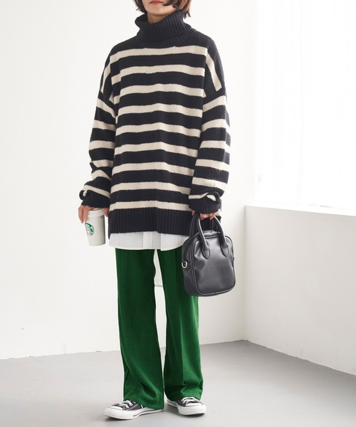 Chaco closet（チャコ クローゼット）の「コーデュロイ2タックワイドストレートパンツ（その他パンツ・レディース・グリーン/ブラウン/チャコール/アイボリー/ブルー・S/M）」の21枚目の写真