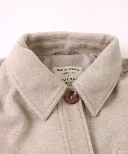 GIORDANO（ジョルダーノ）の「[ GIORDANO ]ウールタッチシャツジャケット（ブルゾン・レディース・カーキ・MEDIUM/LARGE）」の2枚目の写真