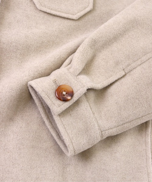 GIORDANO（ジョルダーノ）の「[ GIORDANO ]ウールタッチシャツジャケット（ブルゾン・レディース・カーキ・MEDIUM/LARGE）」の8枚目の写真