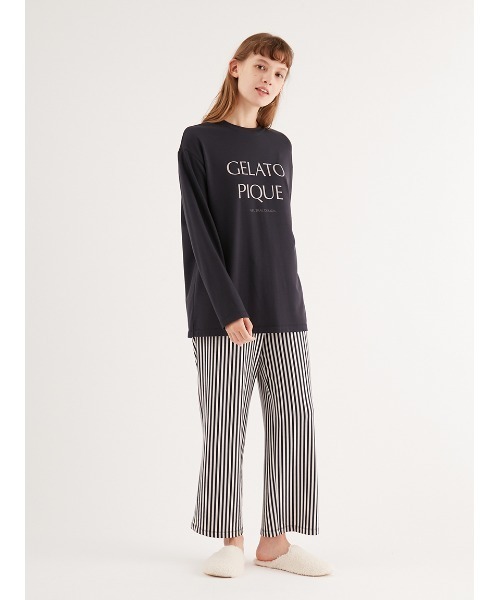 gelato pique(ジェラートピケ)の「【UNISEX】インレイロゴロンT(Tシャツ/カットソー・レディース・ネイビー/オフホワイト・S-M/M-L)」の18枚目の写真