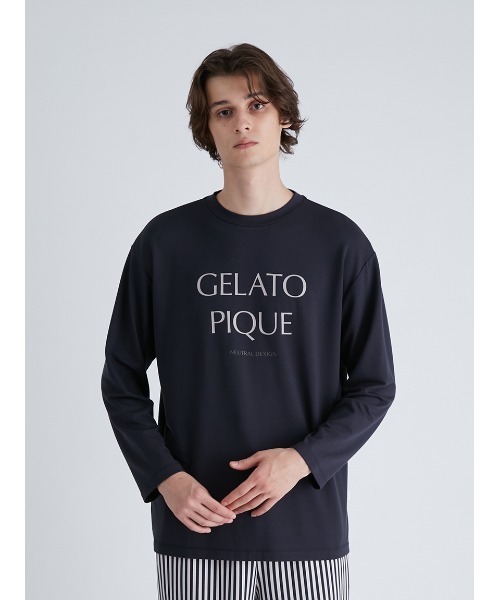 gelato pique(ジェラートピケ)の「【UNISEX】インレイロゴロンT(Tシャツ/カットソー・レディース・ネイビー/オフホワイト・S-M/M-L)」の16枚目の写真