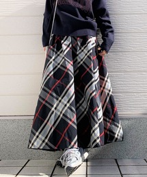 Q | サイドラインメモリーチェックボリュームスカート(スカート)