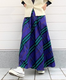 Q | サイドラインメモリーチェックボリュームスカート(スカート)