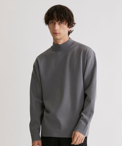 UNITED TOKYO(ユナイテッドトウキョウ)の「【洗える】OnE 18gウールミラノリブモック(ニット/セーター・メンズ・ブラック/グレー/カーキ/オフホワイト・1/2/3)」の3枚目の写真