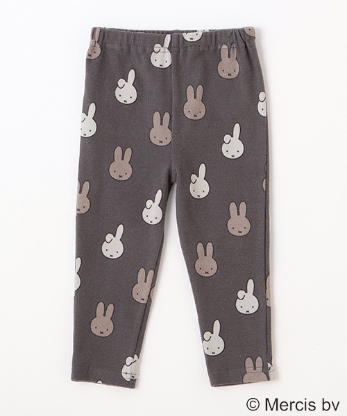 petit main(プティマイン)の「【miffy/吸湿発熱】総柄レギンス(レギンス/スパッツ・キッズ・ライトピンク/チャコール/ライトベージュ・110cm/90cm/100cm/80cm)」の2枚目の写真