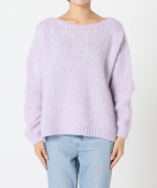 TRICOTS JEAN MARC(トリコットジーンマルク)の「≪追加≫【TRICOTS JEAN MARC】別注ボートネックスリットプルオーバー(ニット/セーター・レディース・チャコールグレー/パープル/イエロー・FREE)」の16枚目の写真