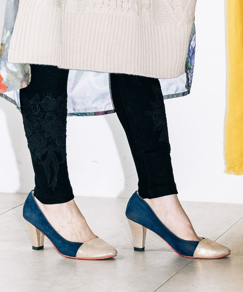 iS ScoLar（イズスカラー）の「523048：ブーケ柄レース裾テレコレギンス（レギンス/スパッツ・レディース・ブラック/ベージュ・M）」の15枚目の写真