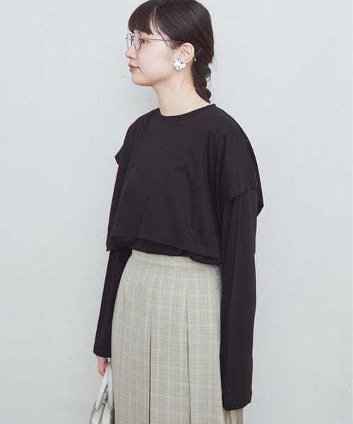 fig Ｌondon（フィグロンドン）の「double long sleeve　PO（Tシャツ/カットソー・レディース・ホワイト/ボルドー/ブラック・FREE）」の8枚目の写真