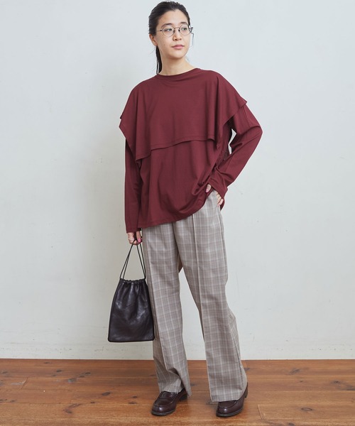 fig Ｌondon（フィグロンドン）の「double long sleeve　PO（Tシャツ/カットソー・レディース・ホワイト/ボルドー/ブラック・FREE）」の13枚目の写真