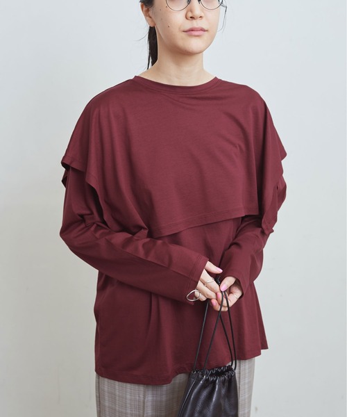 fig Ｌondon（フィグロンドン）の「double long sleeve　PO（Tシャツ/カットソー・レディース・ホワイト/ボルドー/ブラック・FREE）」の22枚目の写真