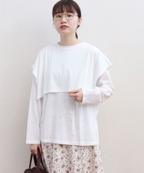 fig Ｌondon（フィグロンドン）の「double long sleeve　PO（Tシャツ/カットソー・レディース・ホワイト/ボルドー/ブラック・FREE）」の10枚目の写真